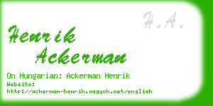 henrik ackerman business card